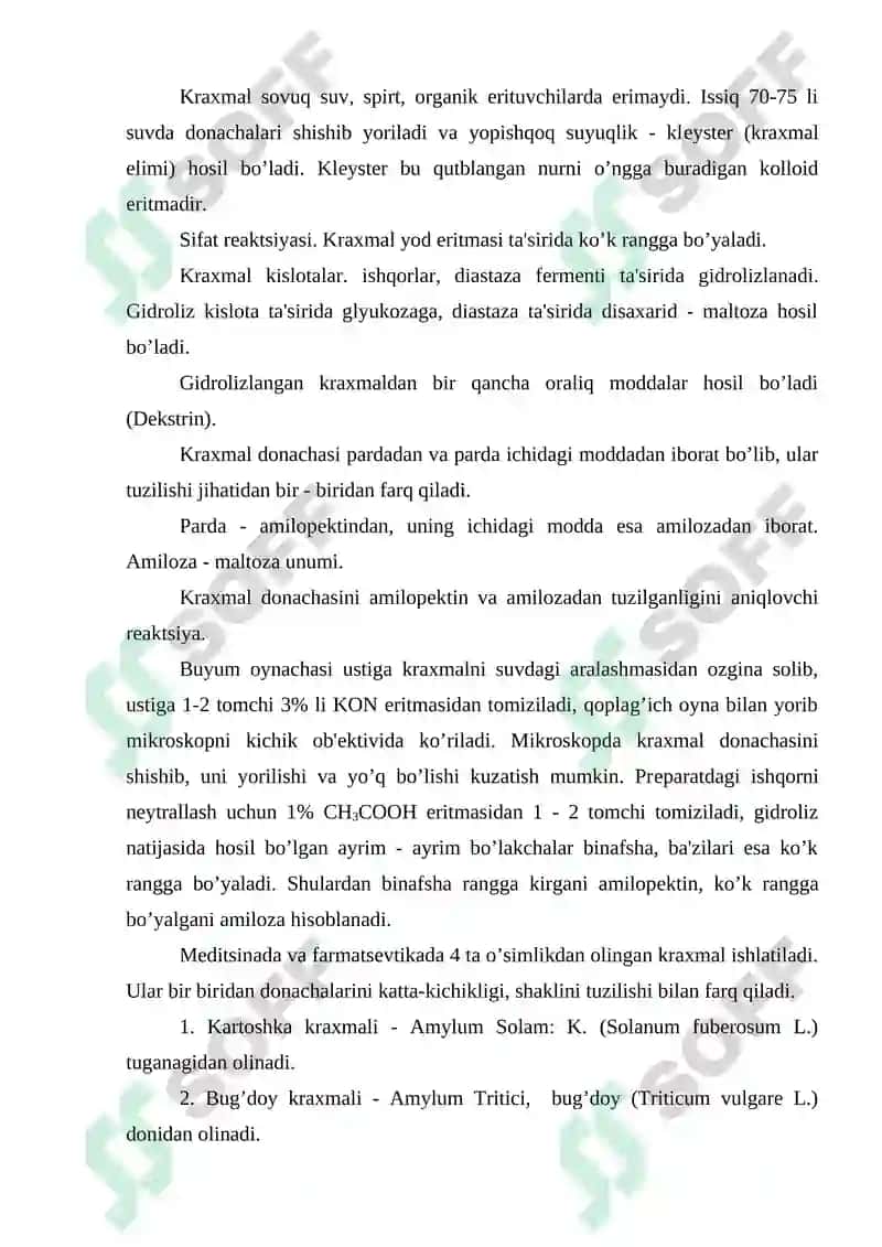 Polisaxaridlar bo’lgan dorivor o’simliklar va mahsulotlar mavzusi 4