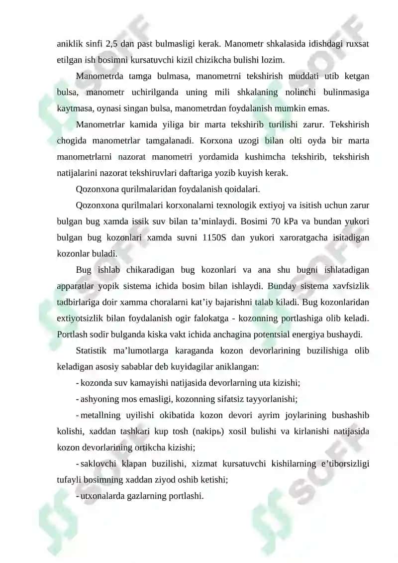 Bosim ostida ishlatiladigan sig’im, qurilma, qozon, quvur 4