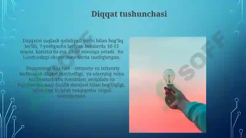 DIQQAT haqida tushuncha va uning nerv fiziologik asoslari 4
