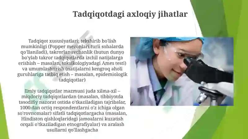 Ilmiy taqdiqot,uning mazmuni va o‘ziga xos tomonlari 4