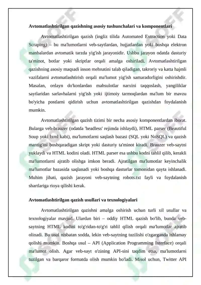 Ekstraksiyalash jarayonini avtomatlashtirish 4