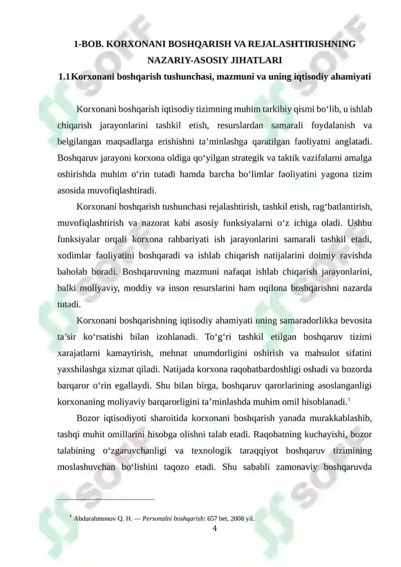 Korxonani boshqarish va rejalashtirish 4