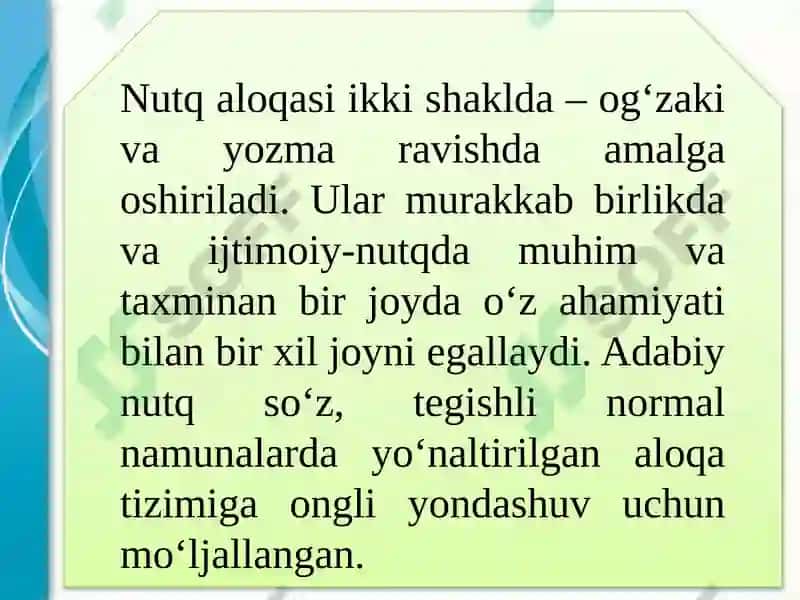 O‘zbek tilida og‘zaki va yozma adabiy nutq me’yorlari 4