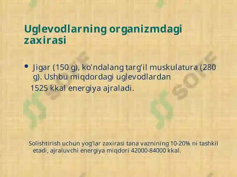 Karbonsuvlar almashinuvi patofiziologiyasi 4