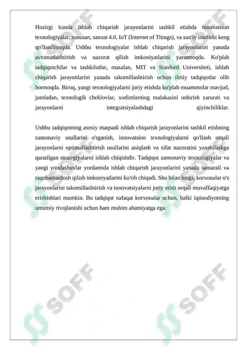 Ishlab chiqarish jarayonlarini tashkil etish 4