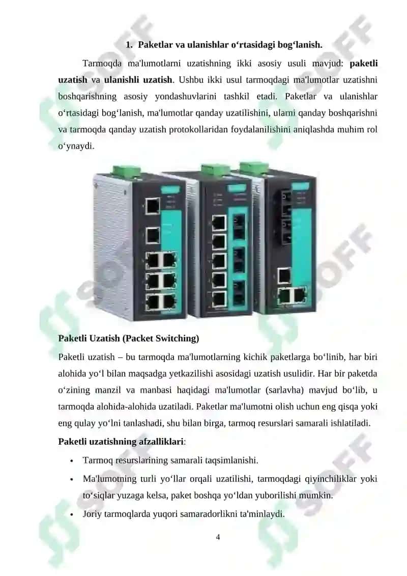 Kanal pog‘onasining protokollari (Frame Relay, ATM, Ethernet). Kommutatorning funksional modeli, turlari va MAC-jadvalning ishlash tamoyillari 4