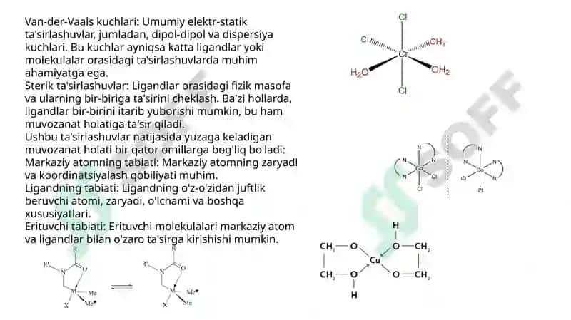 KOMPLEKS BIRIKMALARNI ERITMADAGI MUVOZANATI KOORDINTSION QOBIGIDAGI LIGANDLARNING OZARO  TASIRLASHUVI 4