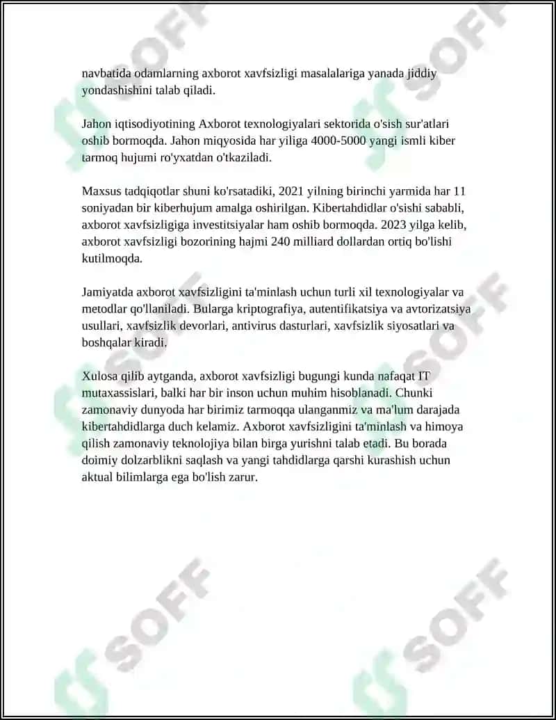 Axborotlarga nisbatan xavf-xatarlar tasnifi 4