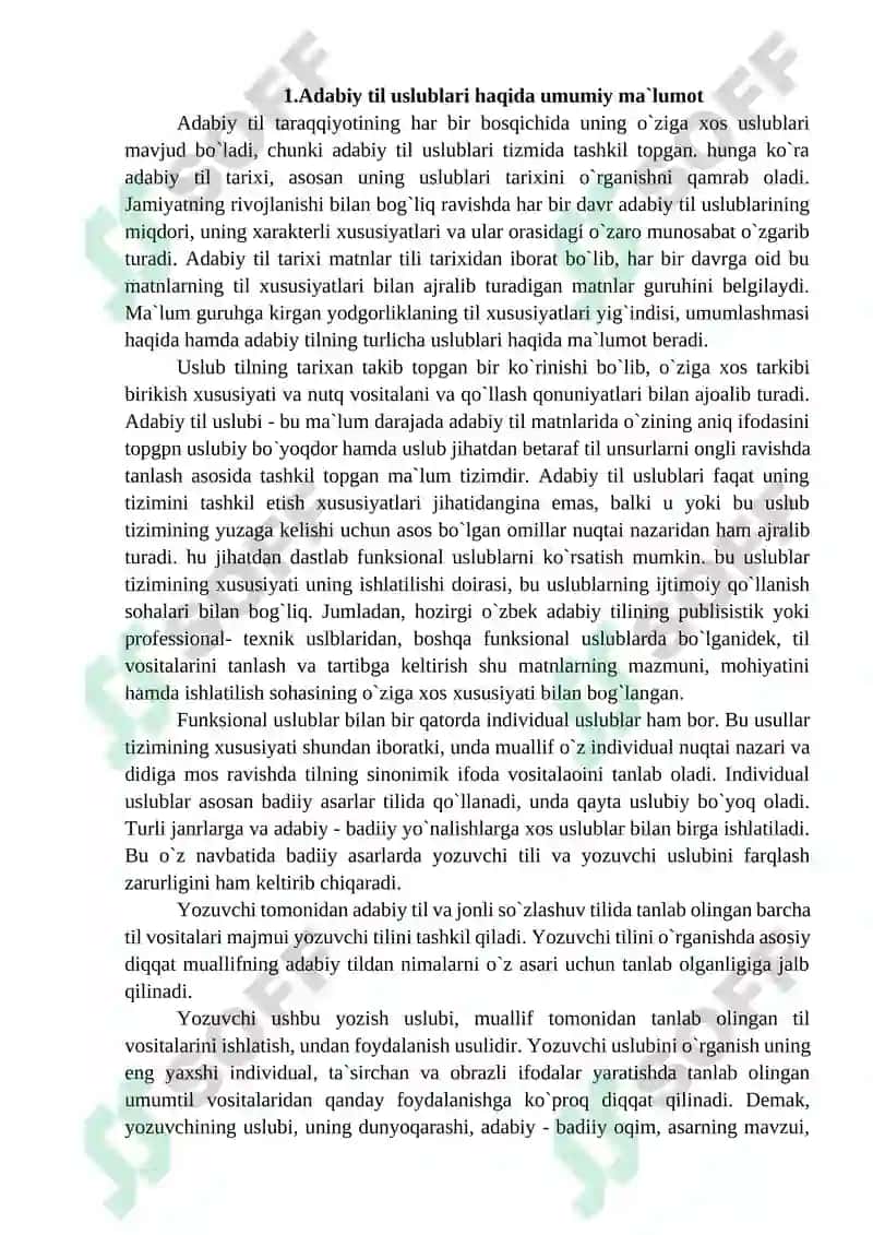 Adabiy til turlari. Uslublar taraqqiyoti 4