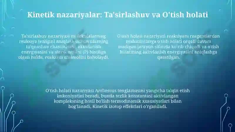 Kimyoviy reaksiyalarning kinetik jihatdan turlari 4