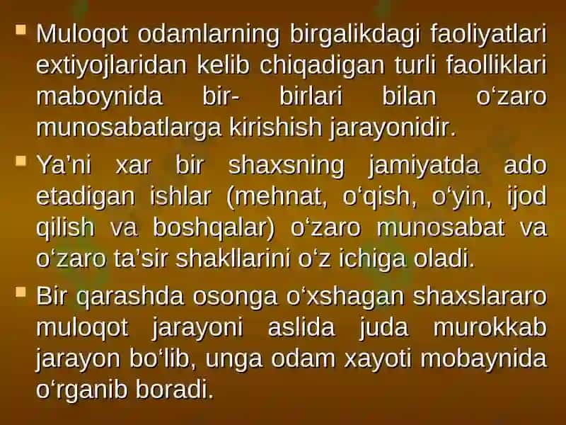 MUOMALANI TOMONLARI. MULОQAT 4