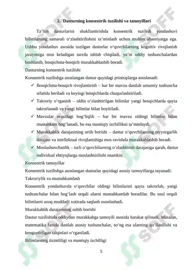 Dasturning konsentrik tuzilishi va tamoyillari asosida tuzilishi 4