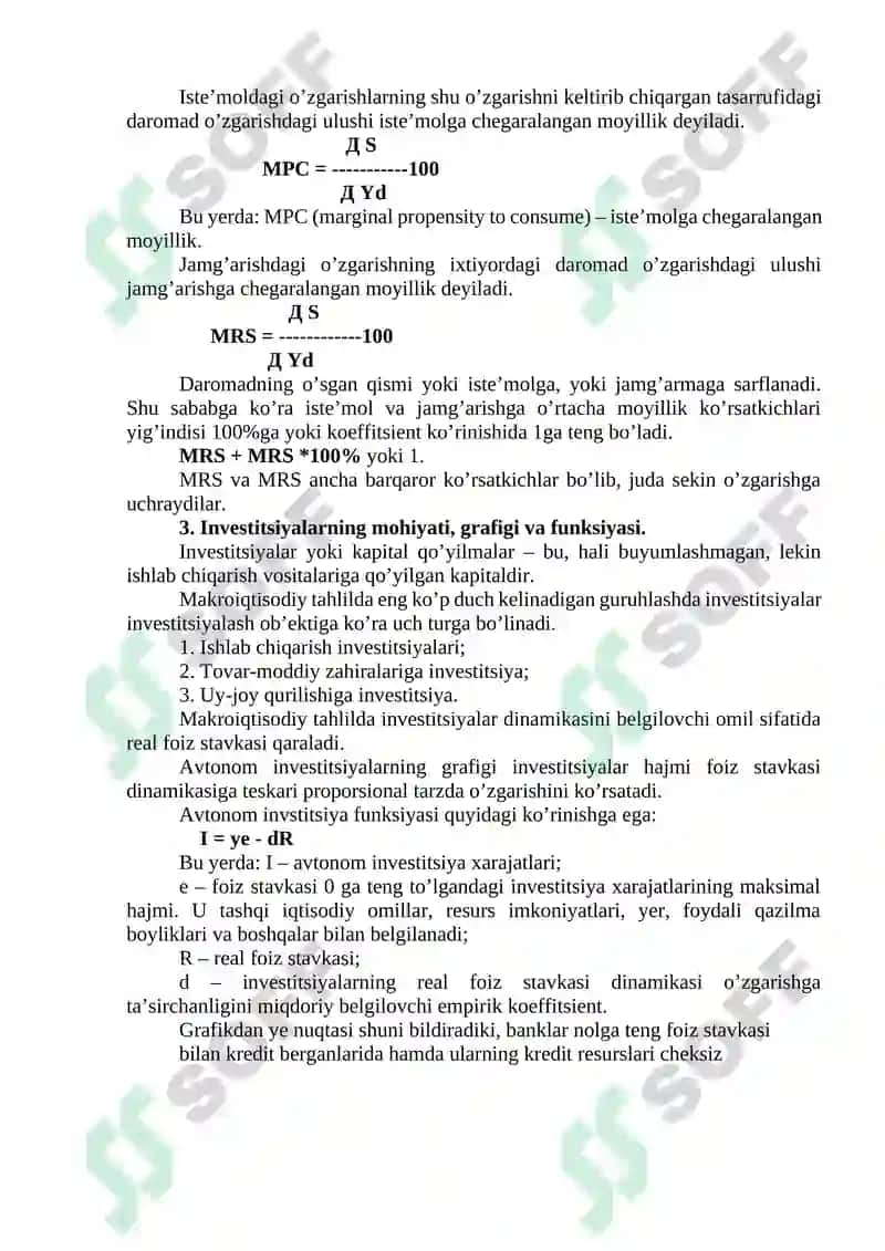 ISTE’MOL, JAMG’ARISH VA INVESTITSIYA FUNKSIYALARI 4