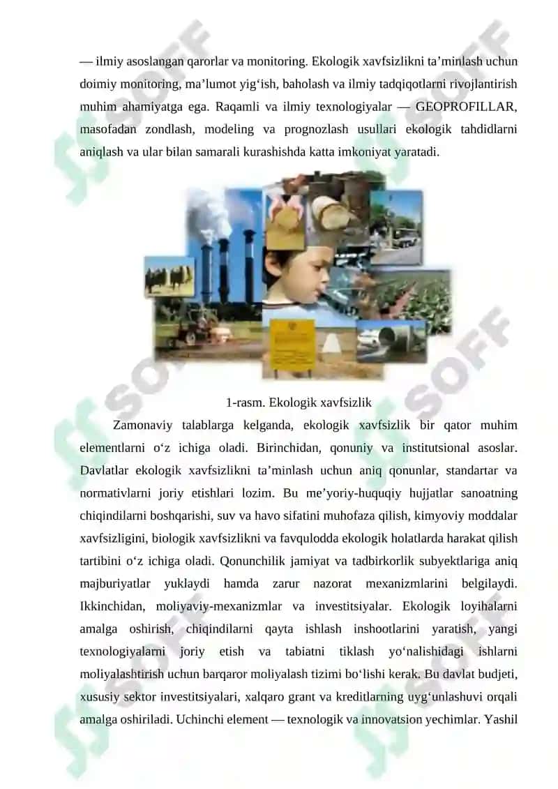 Ekologik havfsizlik, barqaror rivojlanish konsepsiyasi va ekologik ta’lim tarbiya 4