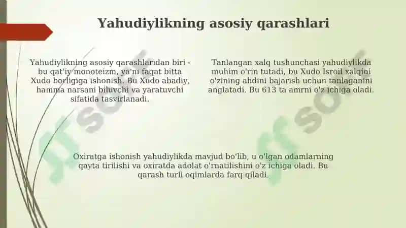 Yahudiylik ta'limoti va muqaddas kitobi 4