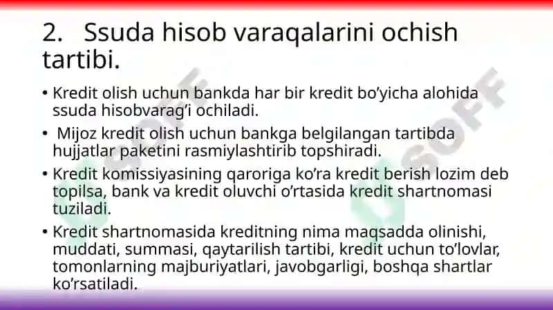 Banklarda kredit operatsiyalarining buxgalteriya hisobi 4