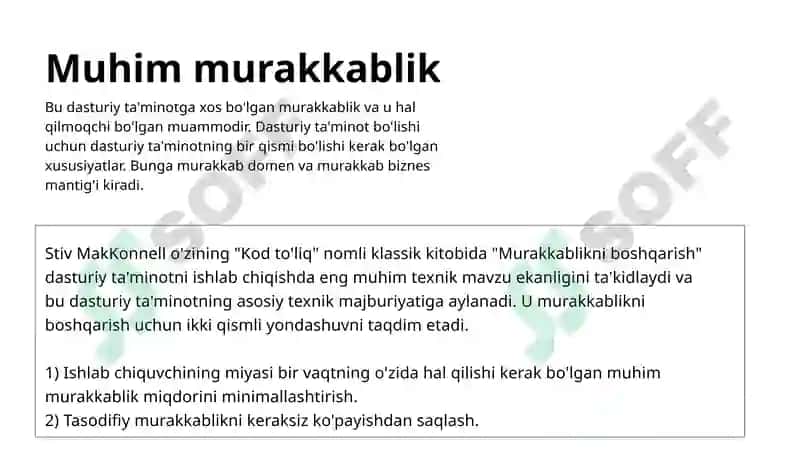 Dasturiy ta’minotda murakkablikni boshqarish 4