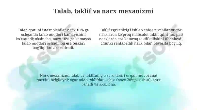 Bozor iqtisodiyotining mazmuni va amaliy qilishi 4