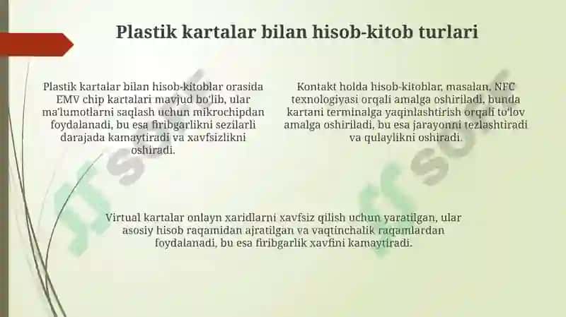Cheklar va Plastik Kartalar: Umumiy Ko'rinish 4