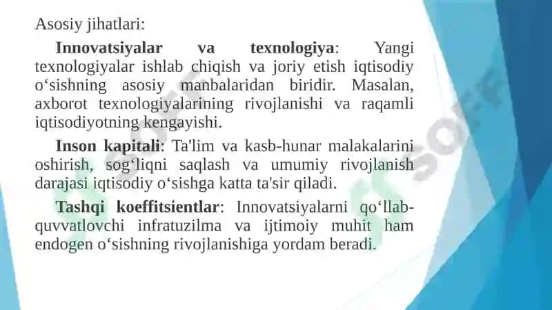 ZAMONAVIY IQTISODIY O‘SISH MODELLAR IQTISODIYOT INDEKSI KO‘RSATKICHLARI TIZIMI 4