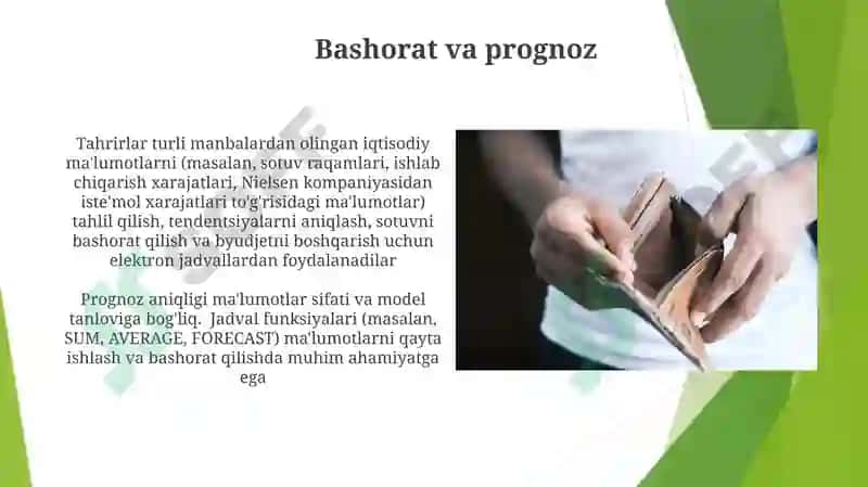 Iqtisodiy ko'rsatkichlarning jadval modeli 4