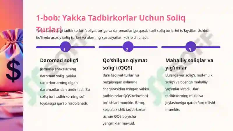 Yakka Tadbirkorlar Soliqlari: Xususiyatlar va Undirish Usullari 4