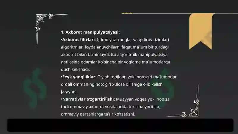 Zamonaviy media muhitda axborot manipulyatsiyasi 4
