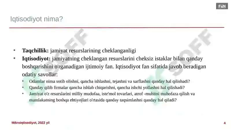 Iqtisodiyotning 10 tamoyili va Talab va taklif 4