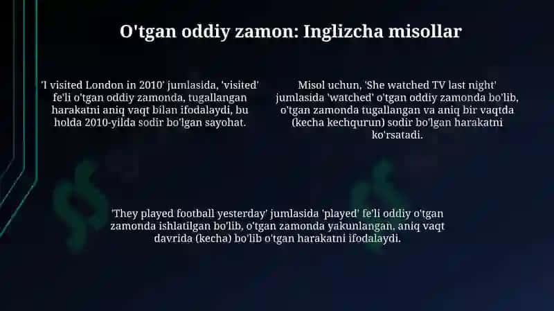 O'tgan oddiy zamon: Qachon ishlatamiz? 4