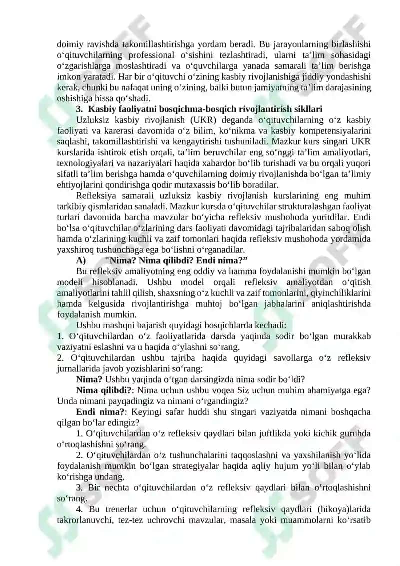 Kasbiy faoliyatni rivojlantirishda individual va hamkorlik faoliyatini tashkil etish metodikasi. 4