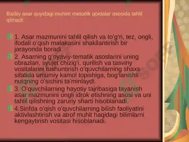 Badiiy asarustida ishlash jarayoni 4