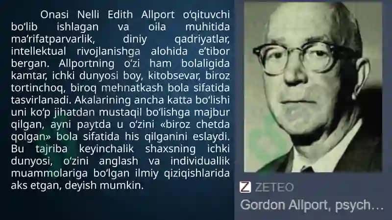 Gordon Uillard Allport hayoti va ijodi 4