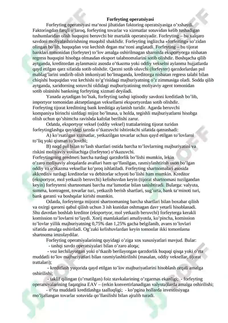 Xalqaro kredit operatsiyalarida faktoring va forfayting 4
