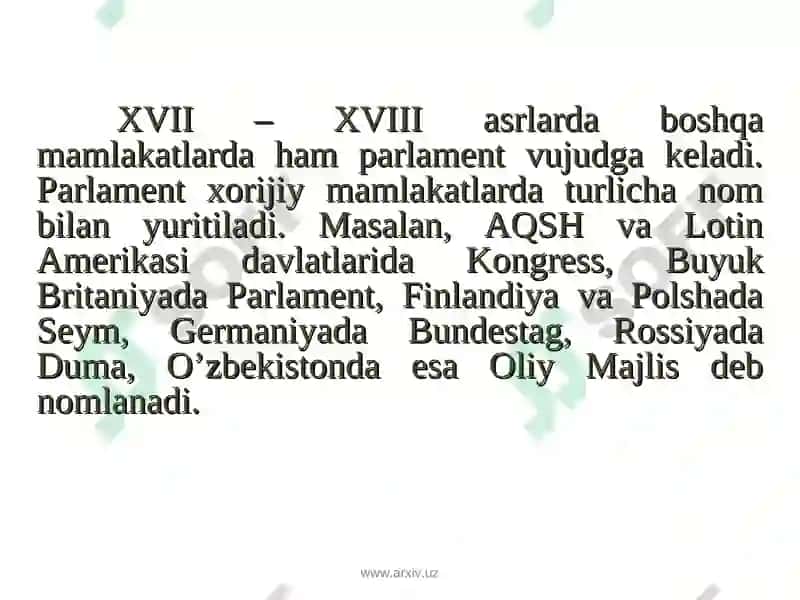 O'zbekistonta parlamentalizmning rivojlanishi 4
