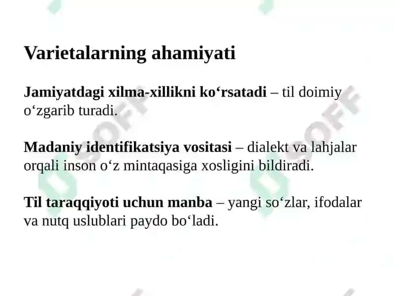 Tilning turlari (Varietylari) 4