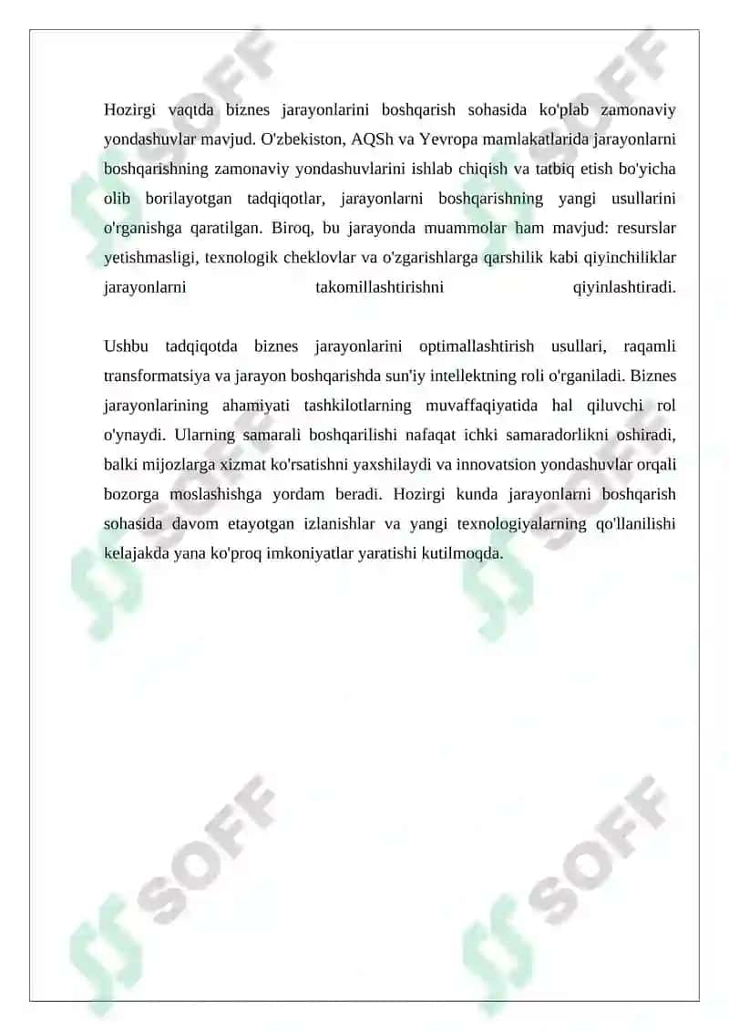 Biznes jarayonlarining ahamiyati 4