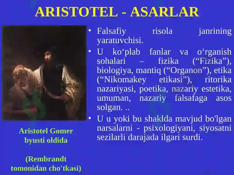 Aristotelning poetika asaridagi masalalarning asl mohiyatini ochib berish 4