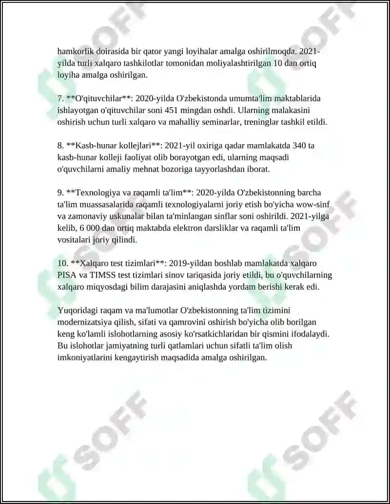 O'ZBEKISTONDA IJTIMOIY SOHADA AMALGA OSHIRILAYOTGAN O'ZGARISHLAR MAZMUN VA MOHIYATI 4