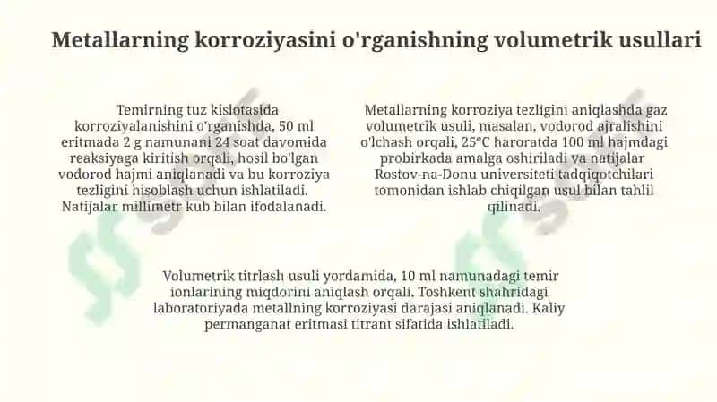Metall korroziyasining tadqiqot qilish usullari 4