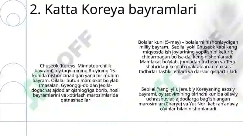 Koreayaning tarbiya va bayramlari 4