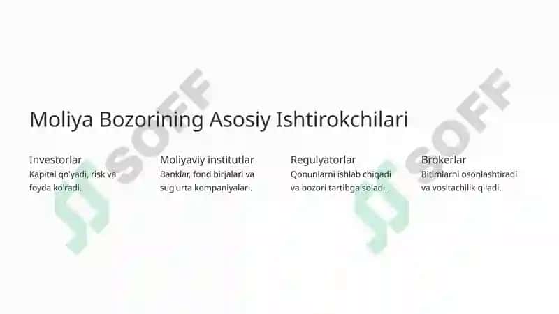 Moliya Bozorining Rivojlanish Bosqichlari va Funksiyalari 4