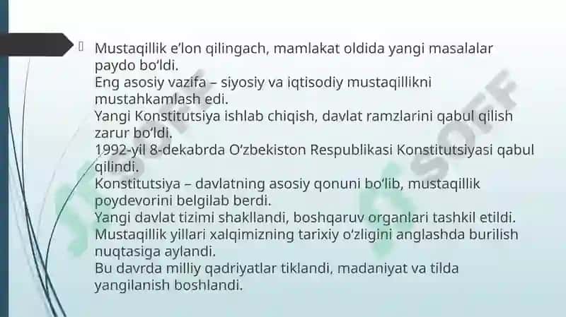O‘zbekistonning o‘zistiqlol va taraqqiyot yo‘li 4
