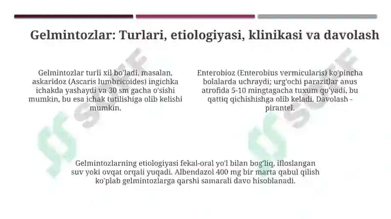 Terining turli kasalliklari va gelmintozlar 4