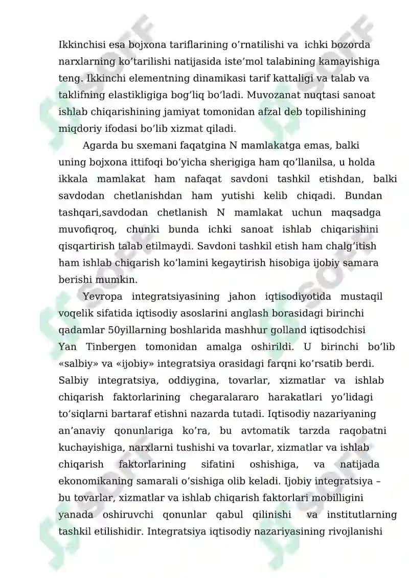 Xalqaro iqtisodiy integratsiya zarurati, mazmuni va rivojlanish omillari 4