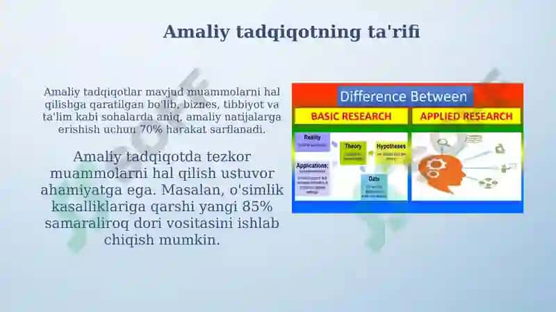 Fundamental va amaliy tadqiqotlarning biologiyadagi farqlari 4