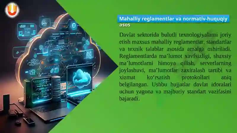 DAVLAT SEKTORIDA BULUTLI YECHIMLAR (E-GOV MAHALLIY REGLAMENTLAR) 4