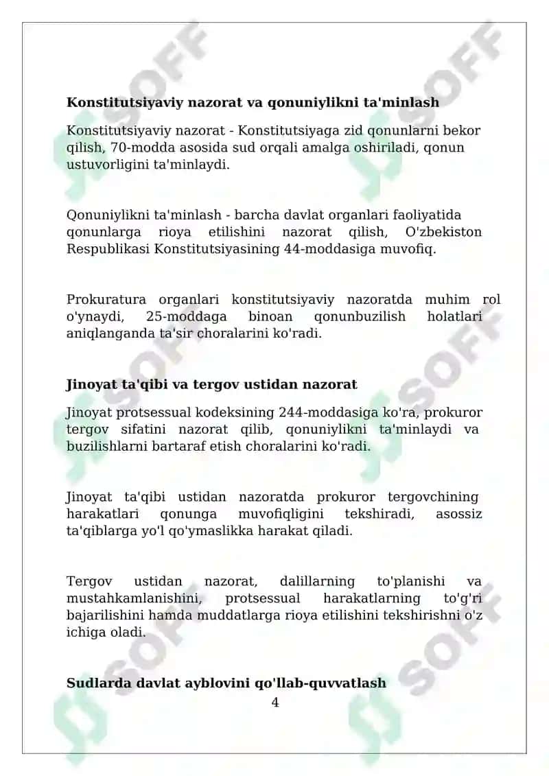 Prokuratura organining faoliyati maqsadi va vazifalari 4