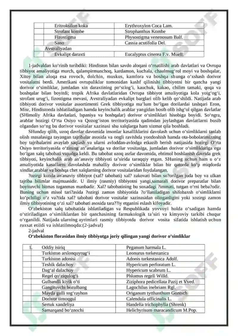 O‘zbekiston dorivor o‘simliklarining xom ashyo bazasi 4