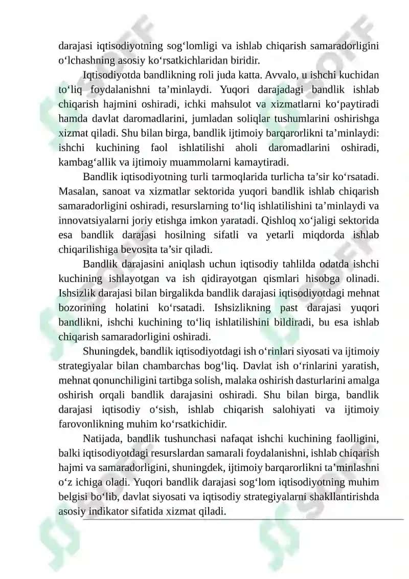 Bandlik va inson kapital iqtisodiy samaradorlik tahlili 4