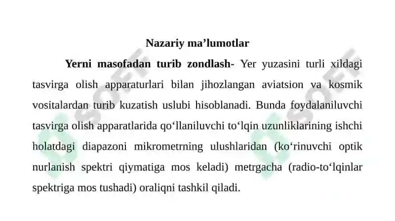 YERNI MASOFADAN ZONDLASH VA UNING TURLARI 4